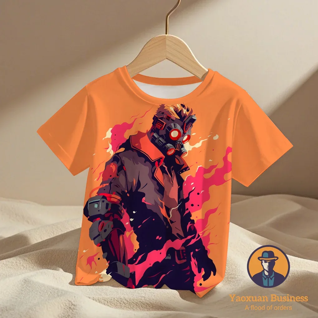 

2025 New Arrival Avengers Guardians Of The Galaxy Boys Girls 3D Printed Short Sleeve Cool Windproof Summer Kids Cartoon T-Shirt