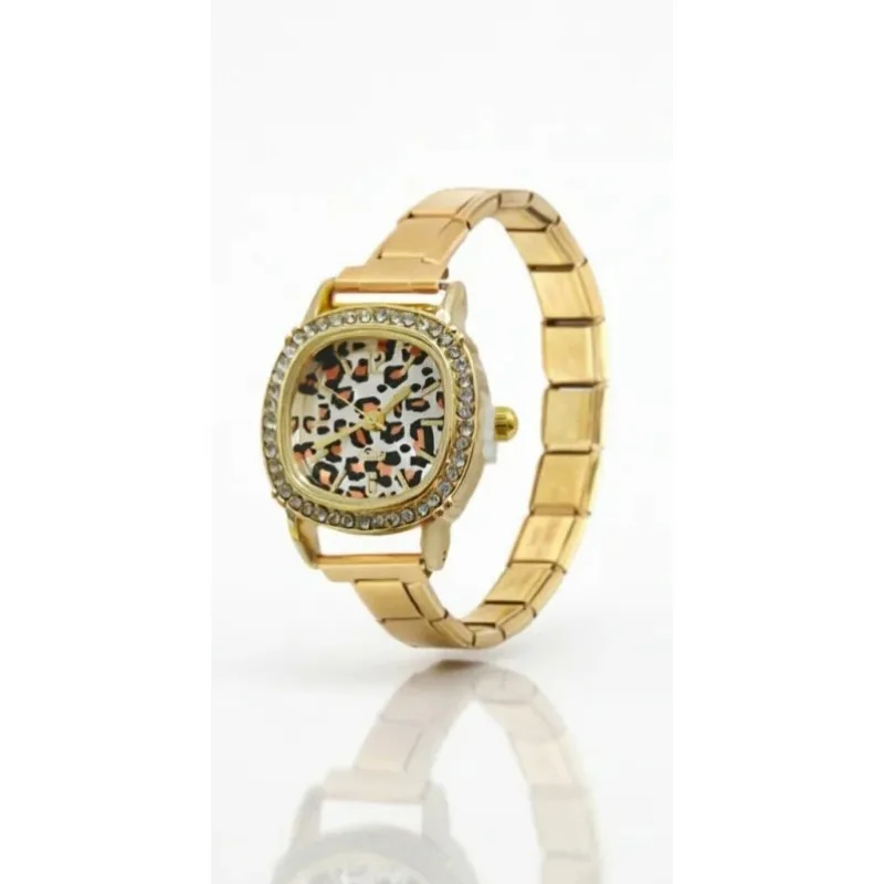 Fashion All-match Modular Women Watch Oval Leopard Rhinestone Dial Detachable Adjustable Band Student Casual Quartz Wrist watch