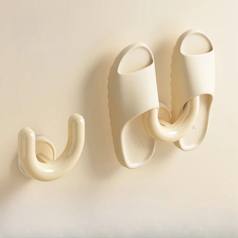 2Pcs Suction Cup Bathroom Hanging Rack No Drill Wall Mount Jewelry Hair Accessory Slipper Hook Organizer Back Of Toilet Door Sto