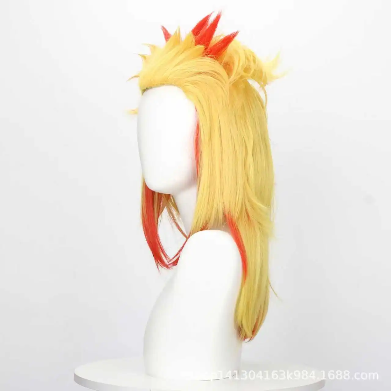 Perruque de Cosplay synthétique Anime Rengoku Kyoujurou, cheveux jaunes-rouges pour hommes et femmes, fête de carnaval d'halloween, accessoire de Costume de jeu de rôle