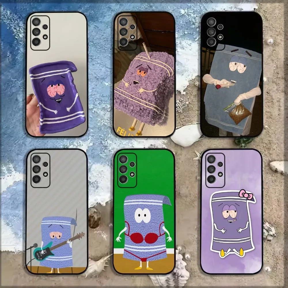 S-South P-Park Towelie Phone Case For Samsung Galaxy A13,A21s,A22,A31,A32,A52,A53,A71,A80,A91 Soft Black Shell