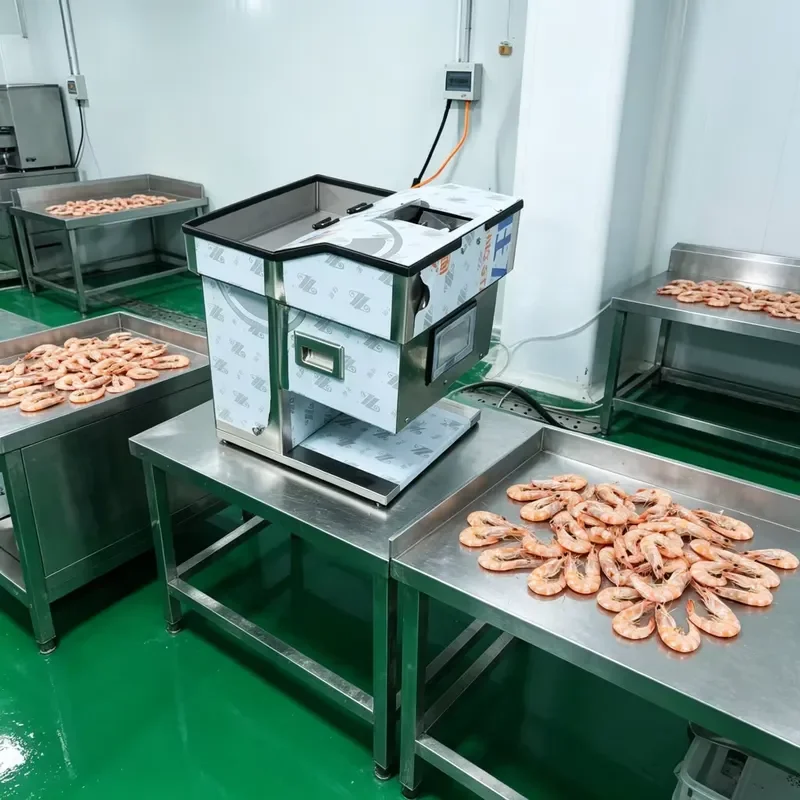 Commercial Small Seafood Processor Stable Touch Screen Automatic Shrimp Back Splitter