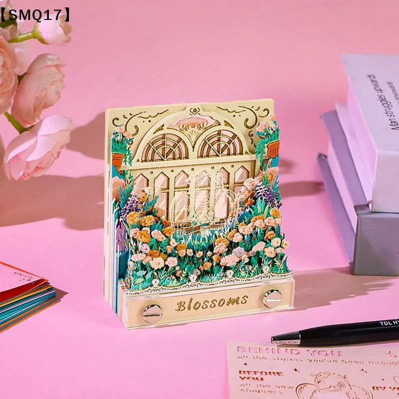 Time Piece Calendar 2027 Desk Calendar With LED Light 3D Tear-away Calendar Paper Carving Art Pad Notepad Desktop Decor【SMQ】