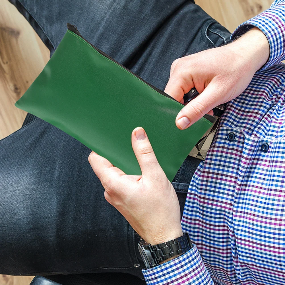 2 قطعة حقيبة مستندات مقاومة للماء منظم الملفات المحمول حقيبة بسحاب للأعمال والسفر والمكتب تستخدم أكياس البنك مع سحاب