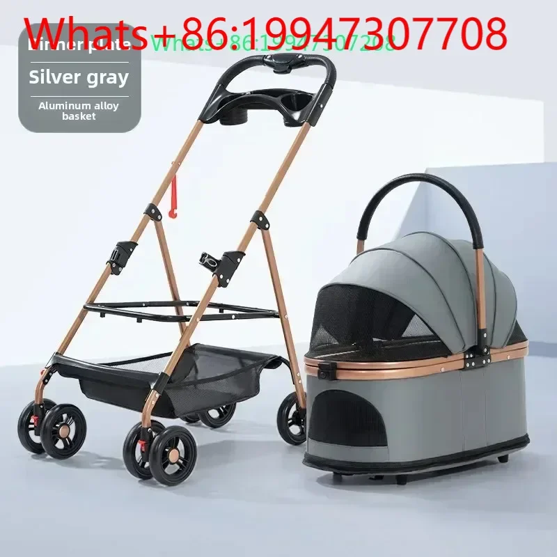 

Lightweight Folding Pet Cart, Small Dog And Cat Out Of The Car, Can Travel On The Plane, Portable.