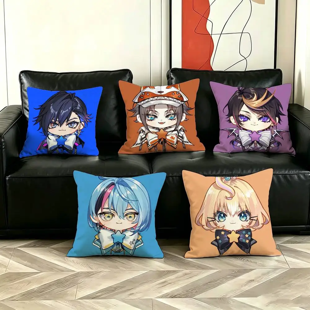 

NIJISANJI EN VTuber Q Pillow Case Pattern Printed Pillowcase For Living Room Sofa Cushion Cover