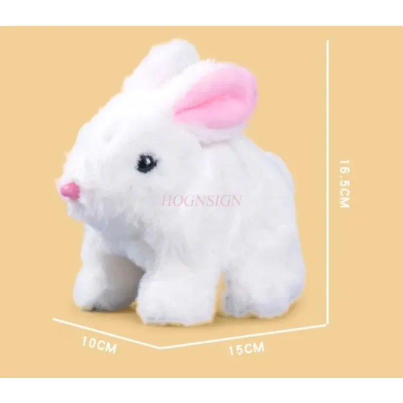 Jouet interactif en peluche-lapin électrique câlin avec mouvements réalistes, cadeau d'anniversaire parfait pour les filles