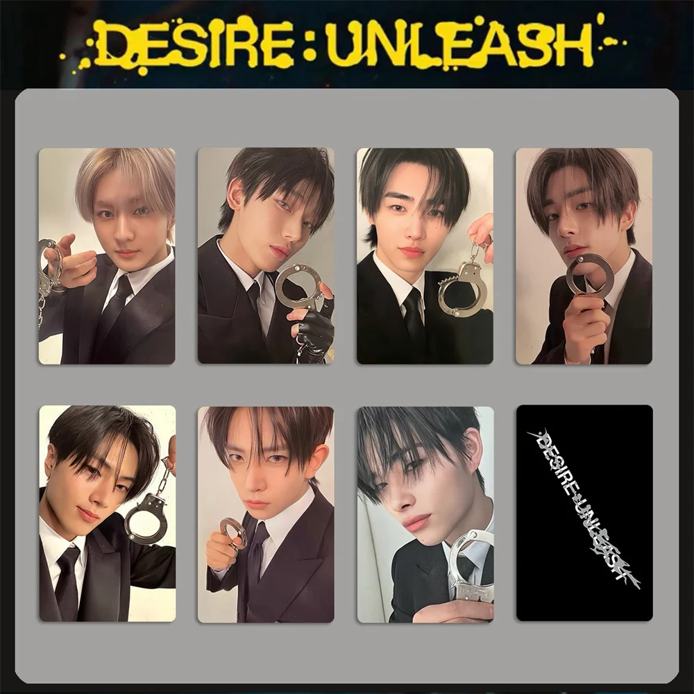 KPOP Idols 7 قطعة/المجموعة/المجموعة DESIRE UNLEASH HD بطاقات الصور JUNGWON HEESEUNG JAKE JAY SUNOO SUNGHOON مزدوجة الجانبين بطاقات LOMO هدية المشجعين