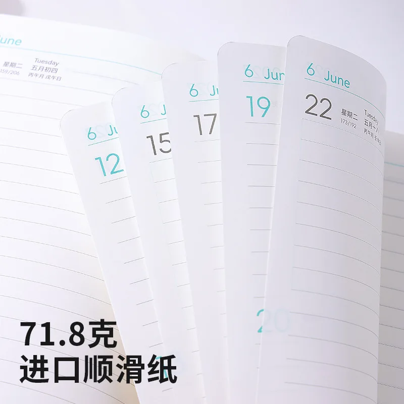 2027 A5 Daily Planner Soft PU Leather Cover Yearly Calendar Notebook 352 Pages Business Meeting Log Journal for Office and Study
