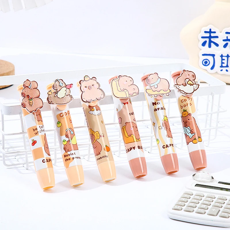 Kawaii Push Pull Capybara Eraser Soft School Supplies Clean Mess Free Stationary Office Student Rubber Eraser For Kids Gift