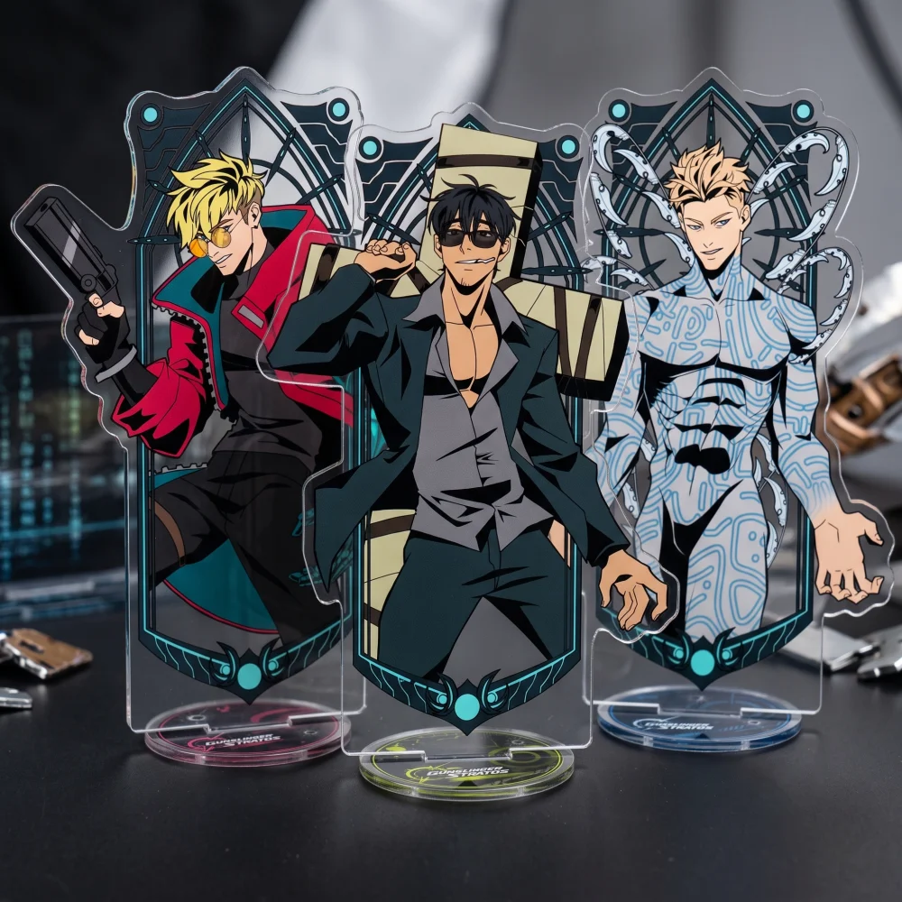 Trigun Stampede 15CM Acrylic Stand Keychain Vash Wolfwood Knives Gothic Battle Frame Desk Decor Collectible Gift for Anime Fans
