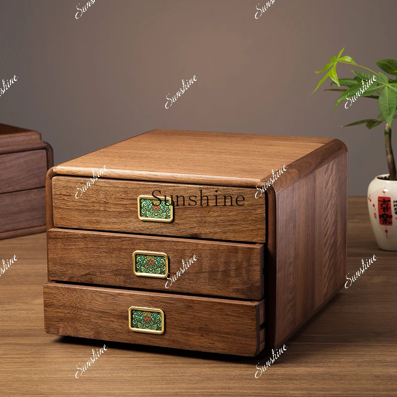 North American solid wood multi-layer large-capacity jewelry storage box FT