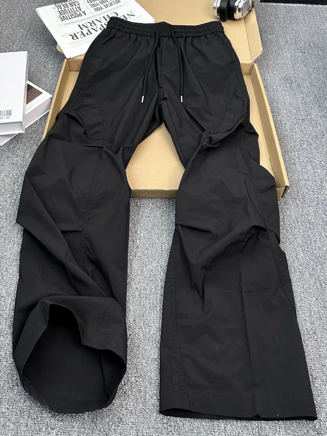 

Bla Qui Dry Paratrooper Workwear Pants Men's Summer Thin Ice Silk Straight Leg Micro Flared Trousers Casual Loose Fit