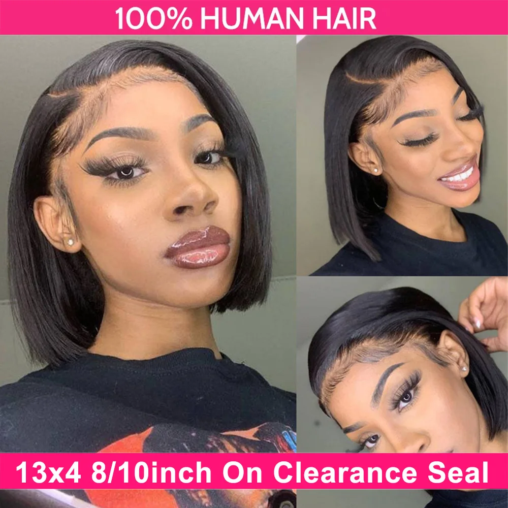

Straight Bob Wigs For Women Short Human Hair Wigs Remy Brazilian Hair Wigs 810 Inch Natural Black 13x4 Lace Front Bob Women Wigs