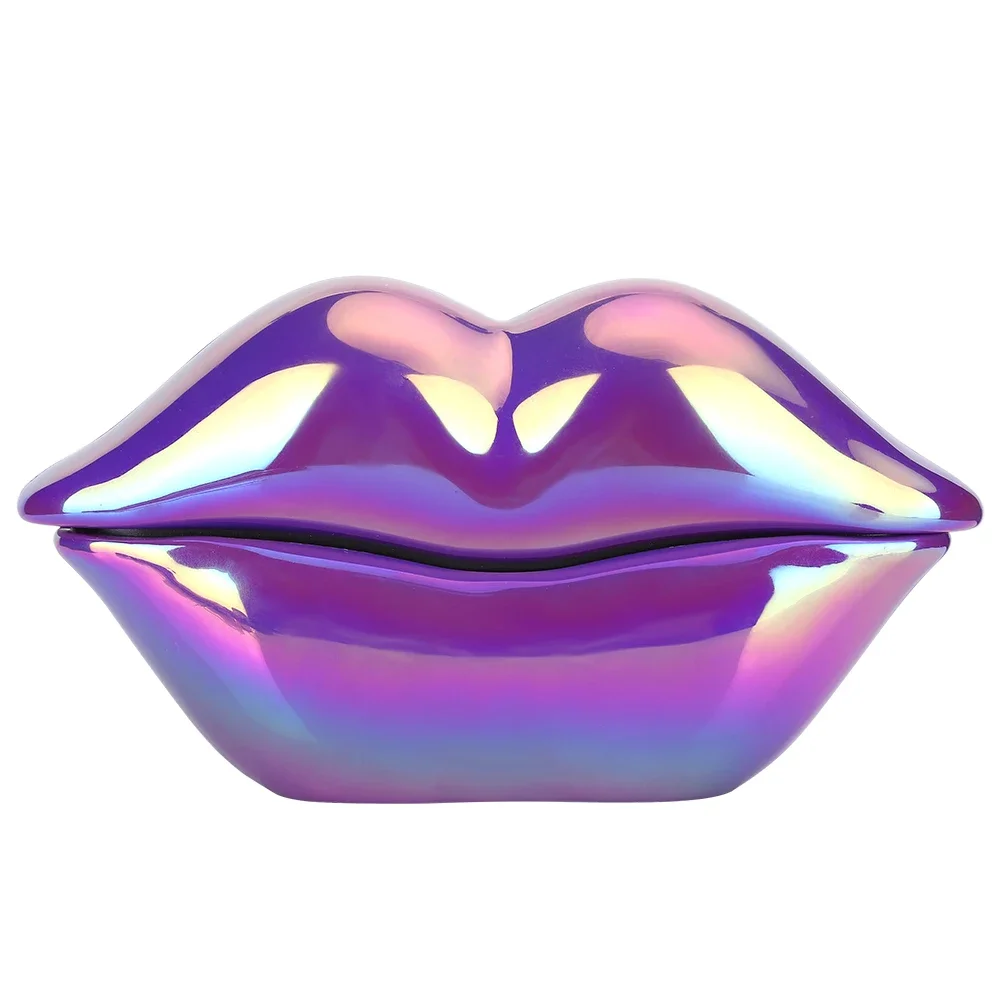 Creative Purple Lips Telephone Electroplate Desktop Landline Phone for Home Office New Creative Phone Ordinary telephone