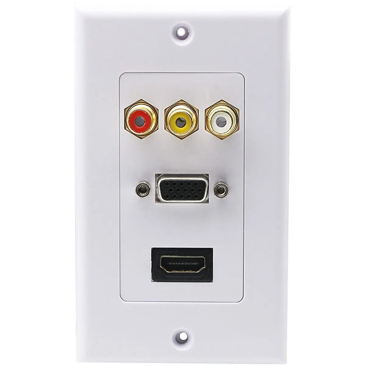 update. HDMI-Compatible VGA 3RCA Combo Home TV AV Outlet Audio Video Wall Plate Face Cover Plate Panel
