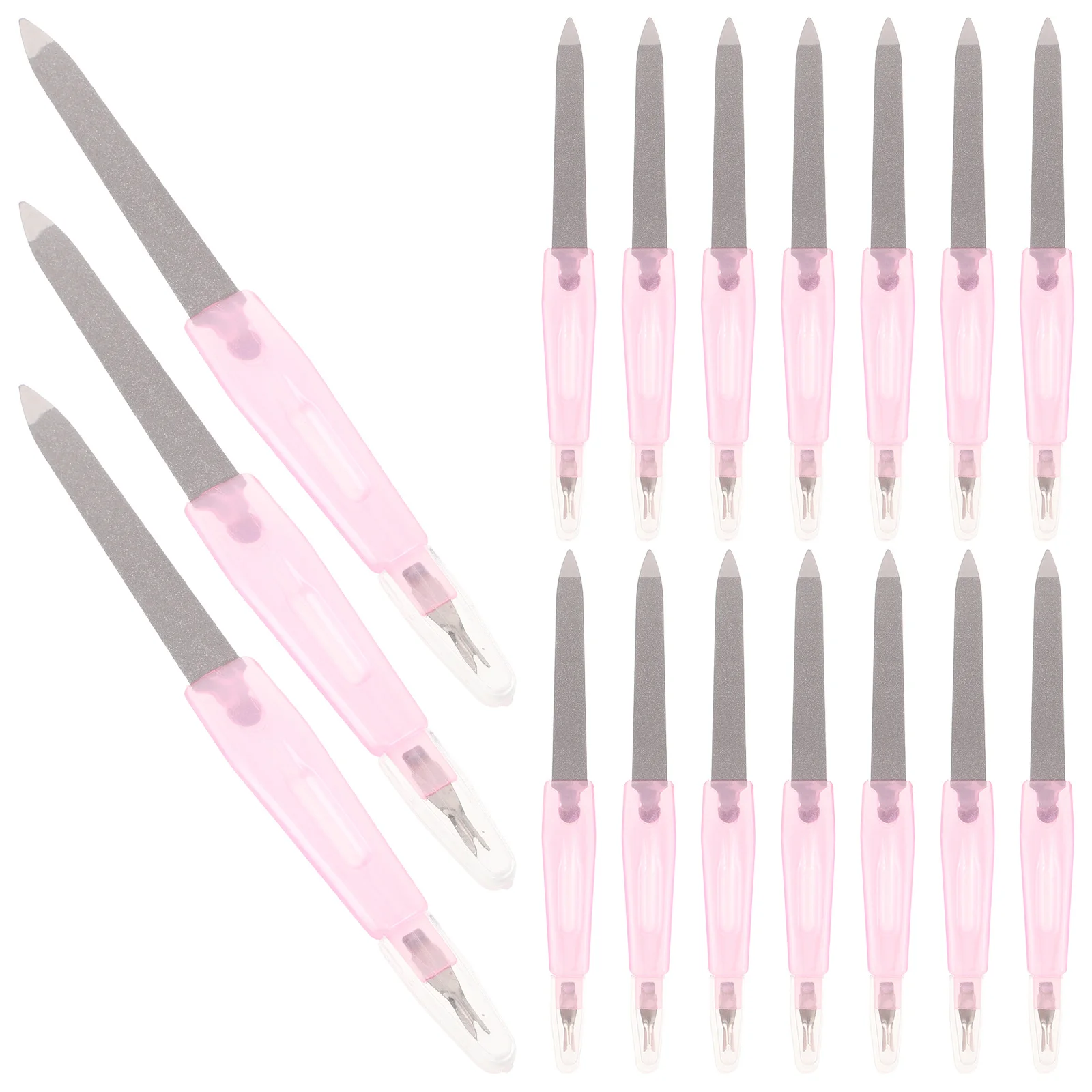 48Pcs Stainless Steel Nail File Double Sided Portable Manicure Tool Nail Buffer Fingernail Polishing Buffer for Home Travel