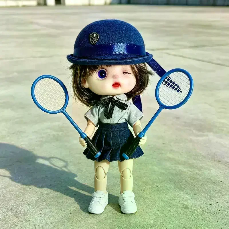 3Pcs/set Miniature Scene Ornament Mini Dollhouse Sports Badminton With Racket Model DIY Decoration For Doll Accessories
