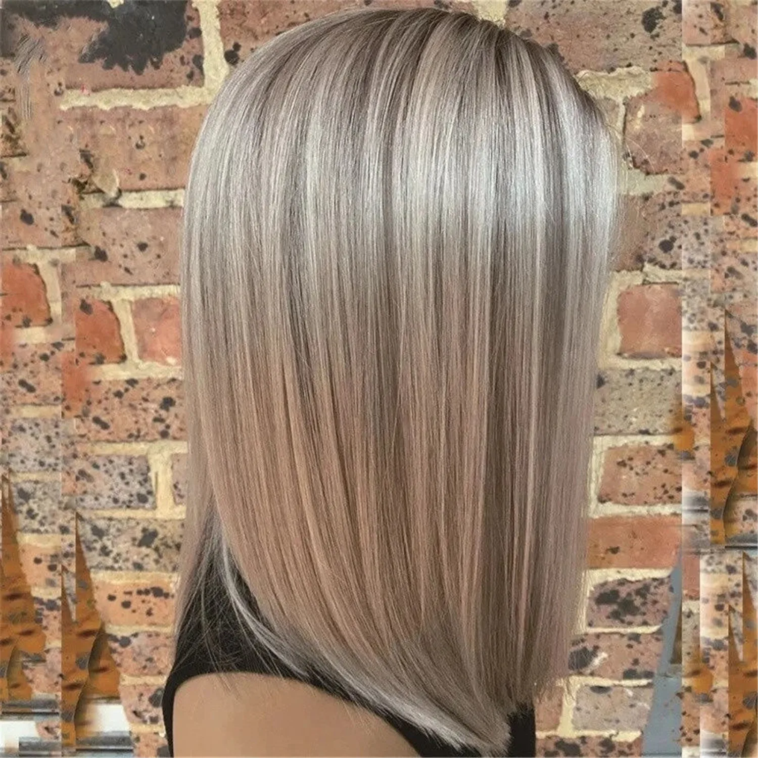 

Парик Боб из синтетических волос платинового блонда с темными корнями, балаяж, короткий, темно-коричневый, высококачественный, на сетчатой основе, для повседневного использования и косплея