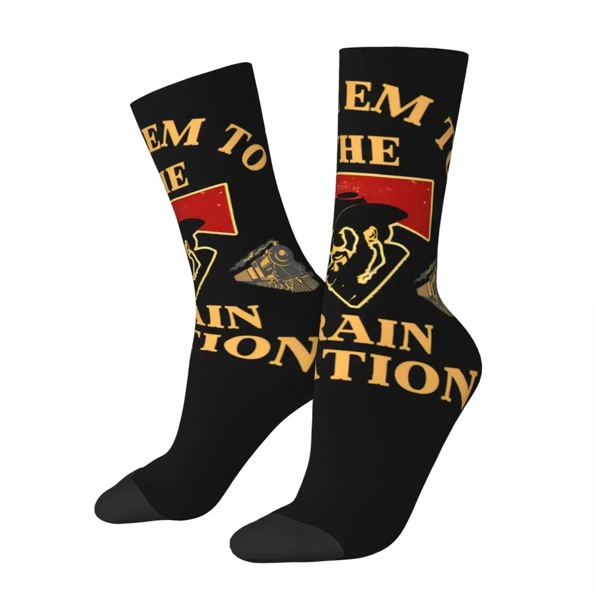 Autumn Winter Funny Unisex Yellowstones  You Need A Ride To The Train Station Socks Sweat Absorbing Soccer Socks