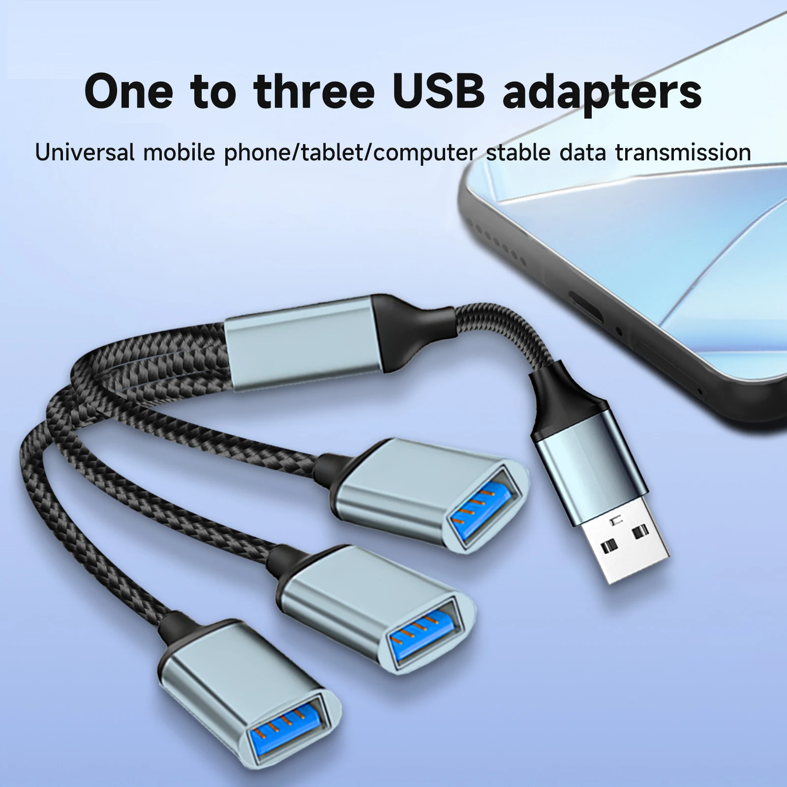 

USB Splitter Cable 1 in 3 Out,USB-A expansion hub, multi USB port expansion converter for Car, PC,Computer,Keyboard