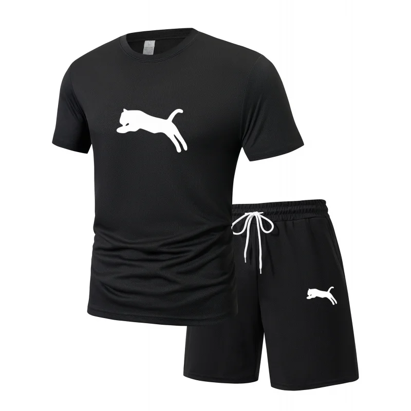 

Men's Summer Outdoor Sports Set 2026 Trend Fashion Leisure Breathable T-shirt And Shorts Casual Two Piece Set
