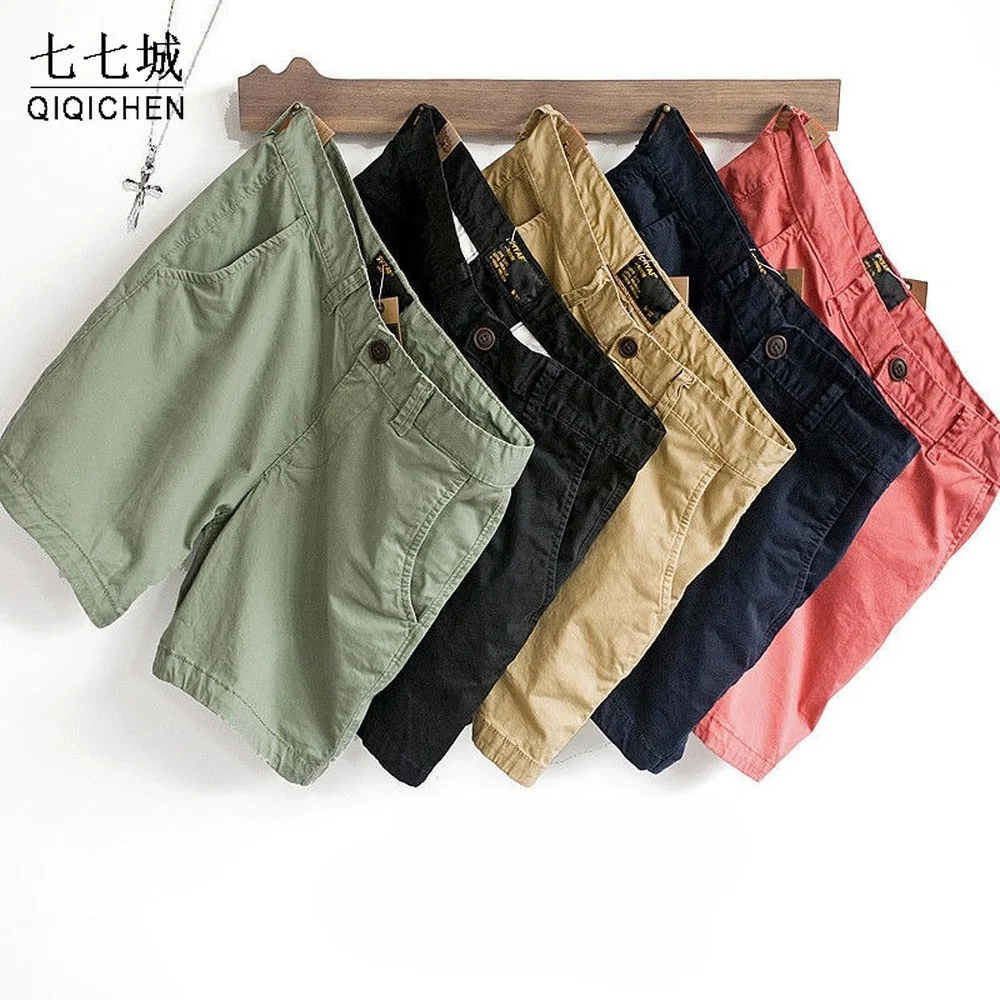 Japan Style Shorts for Men Summer Casual Shorts Pure Cotton Solid Color Work Pants Thin Breathable Slim Fit Shorts Male 2022