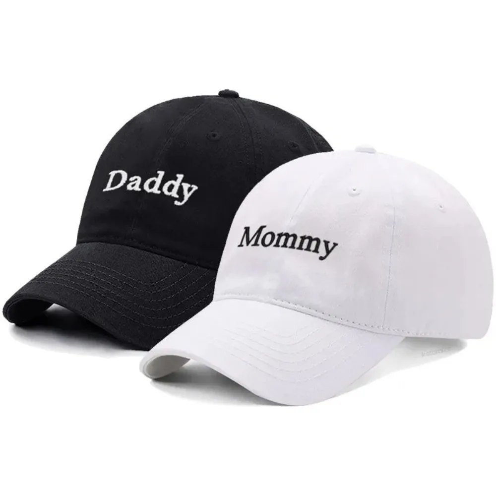 Retro Letter Embroidered Daddy & Mommy Baseball Cap Cotton Adjustable Couple Cap Dad Hats For Man Women