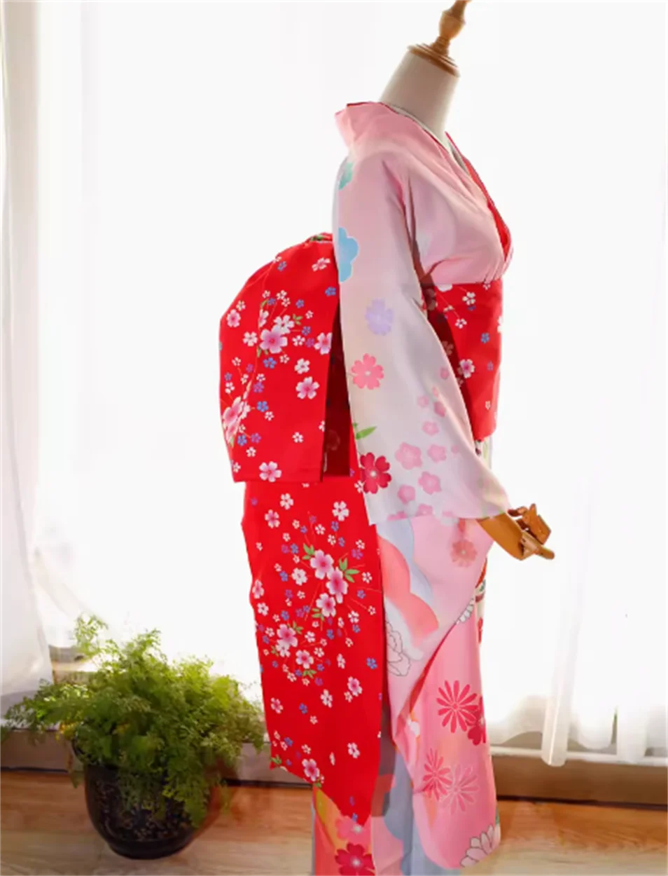 Japanse Kimono Riem Geisha Courtisane Taille Zegel Taille Bloem Lange Staart Strik