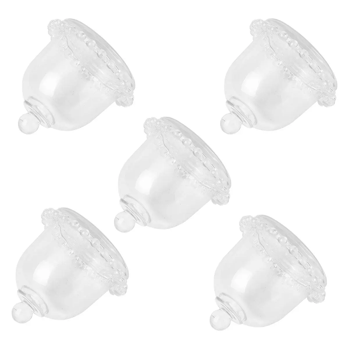 

5Pcs Thick Tempered Glass Cake Cover Dome Food Protection Cover for Dessert Display Party Serving Heat Cold Resistant Easy Clean