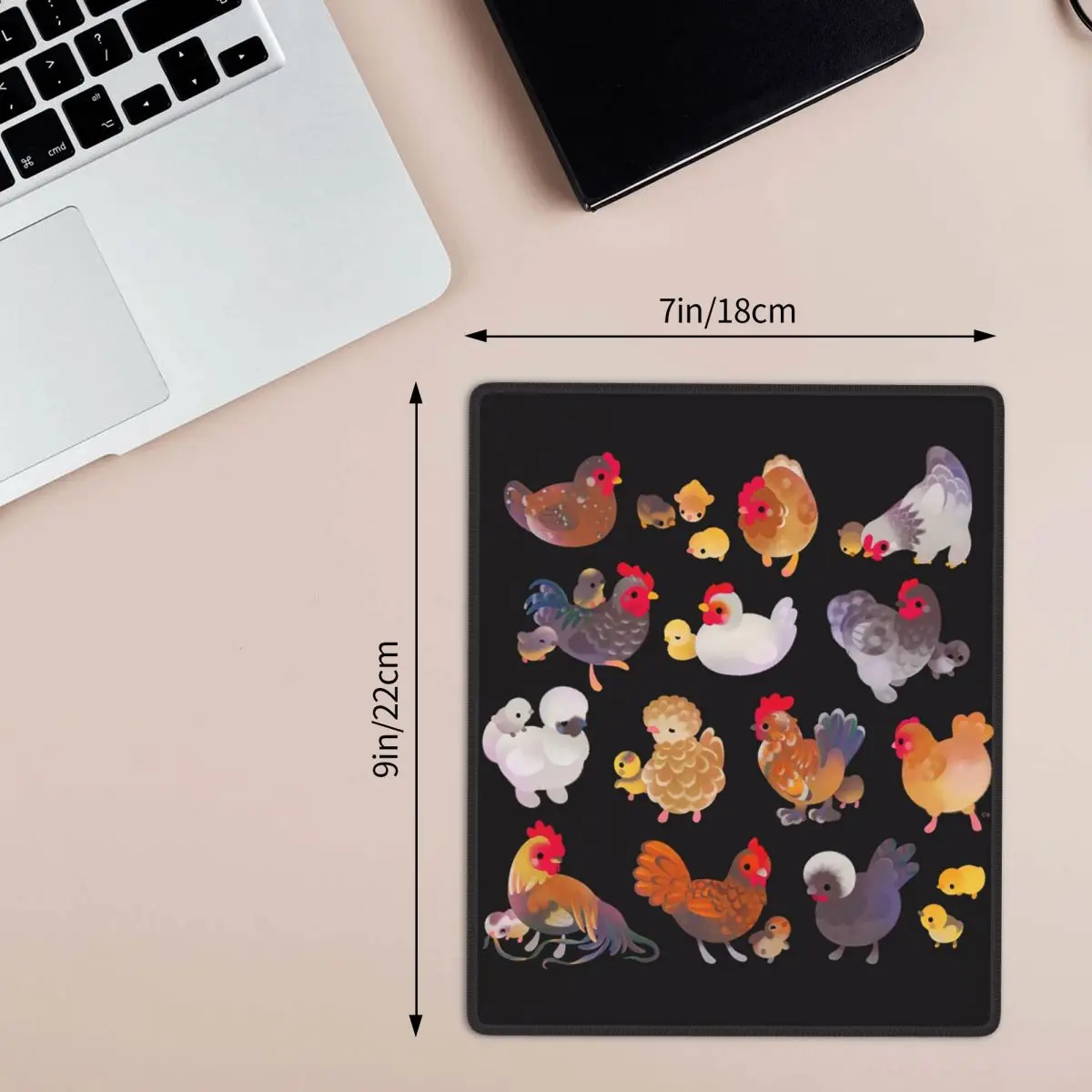 Chicken And Chick - Dark Mouse Pad Computer Keyboard Mouse Mat Gamer PC Laptop Desk Mat Office Accessories