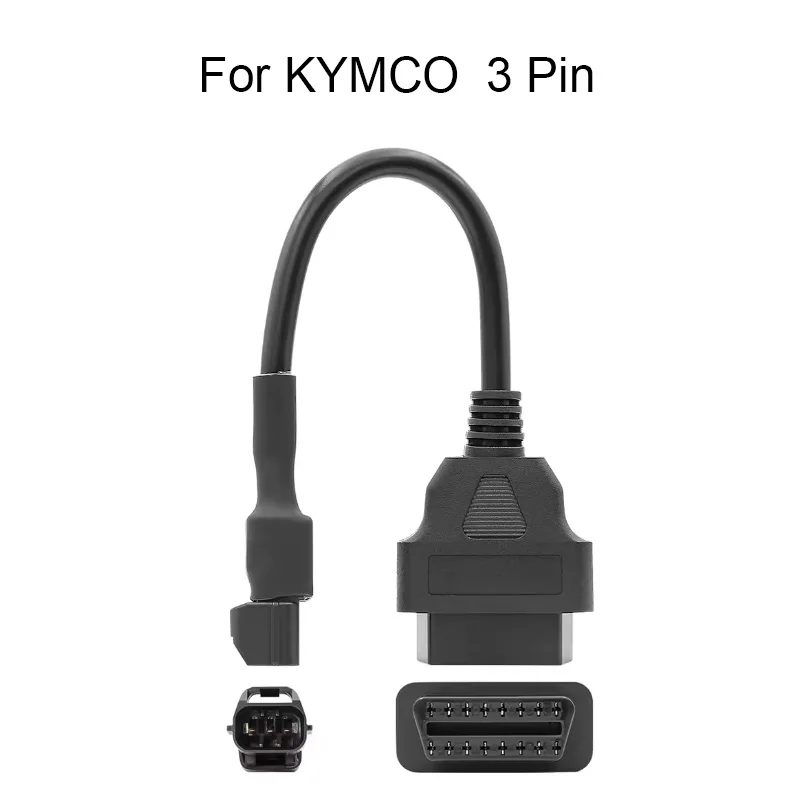 For KYMCO 3 PIN Motorcycles Cable to 16 Pin OBD2 Convertor Connector OBD Car Diagnostic Plug Adapter OBDII 3 PIN Motorbike Cable
