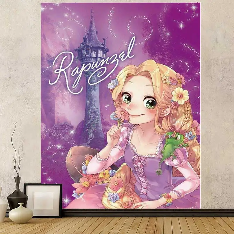 

Rapunzel Backdrop - Girls Birthday Party Background Decoration, Photography Background Setup, Room Decor, Festival Supplies