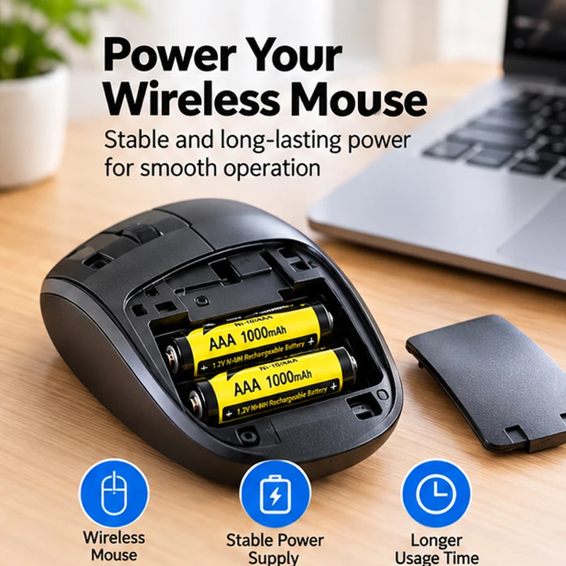 LiitoKala Ni-10 AAA Rechargeable Battery 1.2V 1000mAh Ni-MH for Wireless Mouse Keyboard Doorbell Key Fob TV Remote Clock Toys