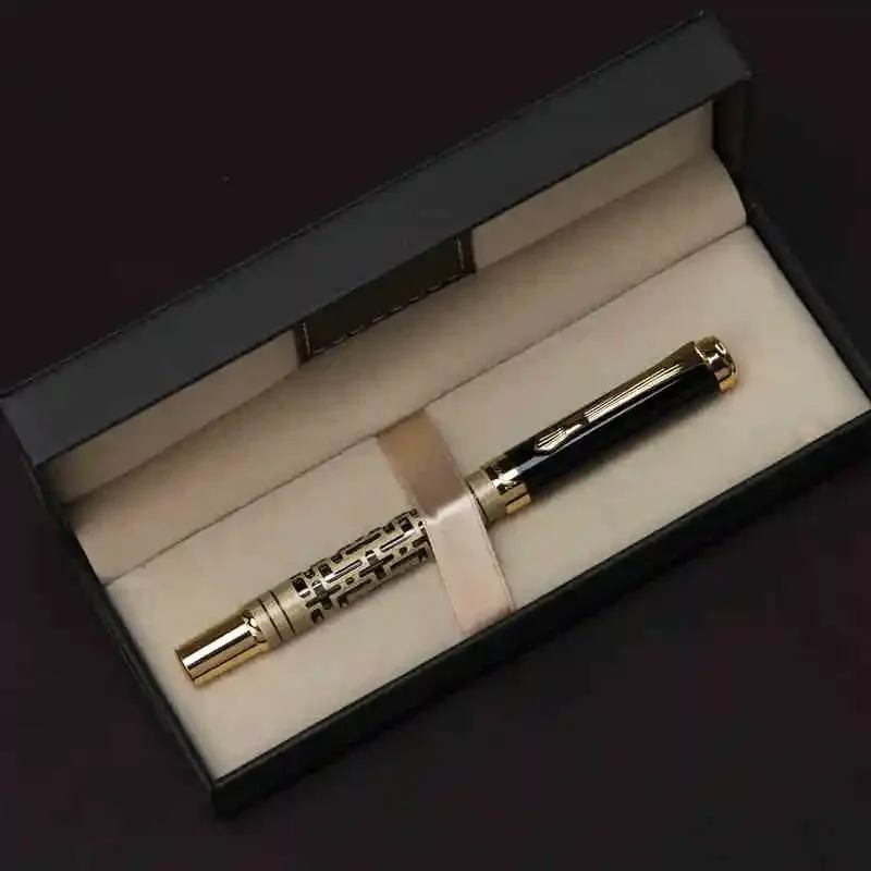 Hot Luxuris Writers MB Rollerball Pen 0.5mm/0.7mm Metal Chinese Openwork Ancient Style Design Office Black Stationery Gift Gel P