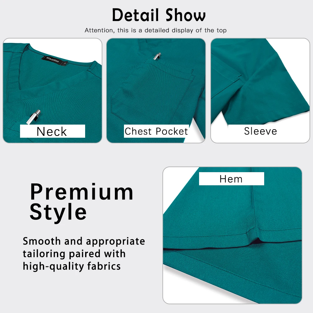 S-XXXL uniforme médico hospital esfrega conjunto feminino manga curta uniformes cirúrgicos laboratório superior calça médico roupas workwear acessórios