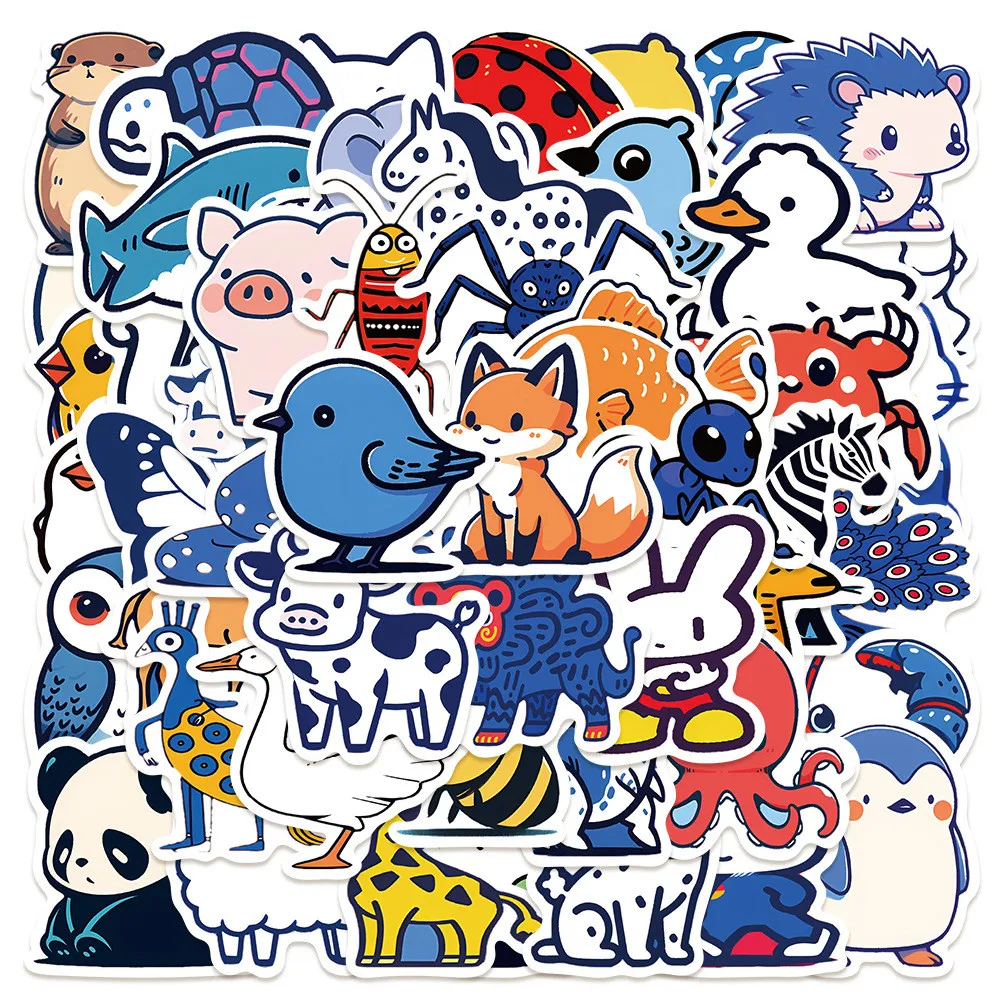 50-Piece Cute Animal Stickers - Waterproof DIY Decorative Decals for Notebooks, Laptops, Journals Giajar Sticker Store