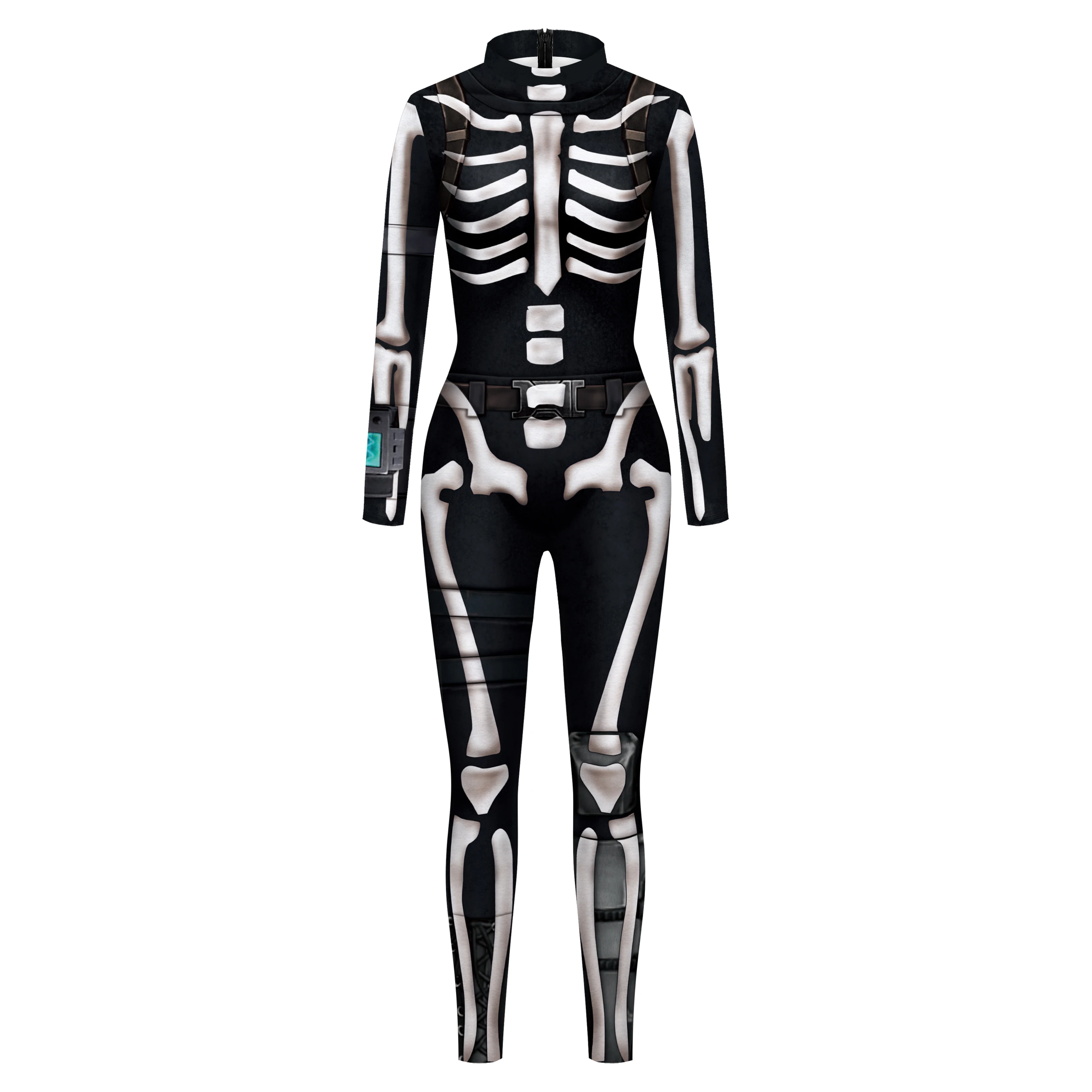 Anime Skull Jumpsuit Adult Halloween Cosplay Costume Skeleton Bodysuit Spandex Zentai Suit Party Catsuit Fancy Rompers Outfit