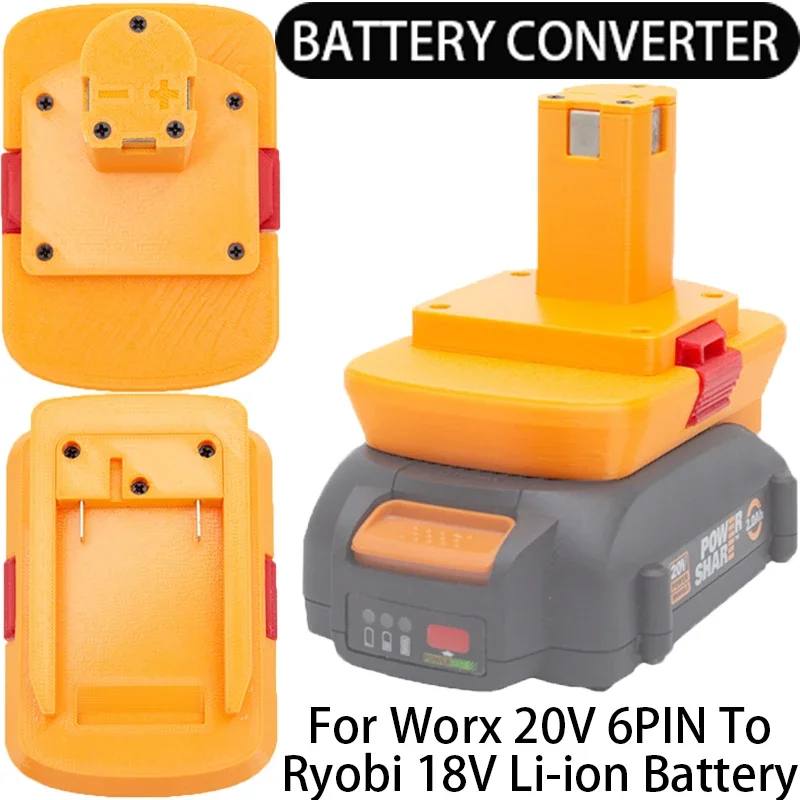 

Battery Adapter for Ryobi ONE+ 18V Li-Ion Tool Converter for Worx 20V 6PIN LI-Ion Battery Adapter Power Tool Accessory