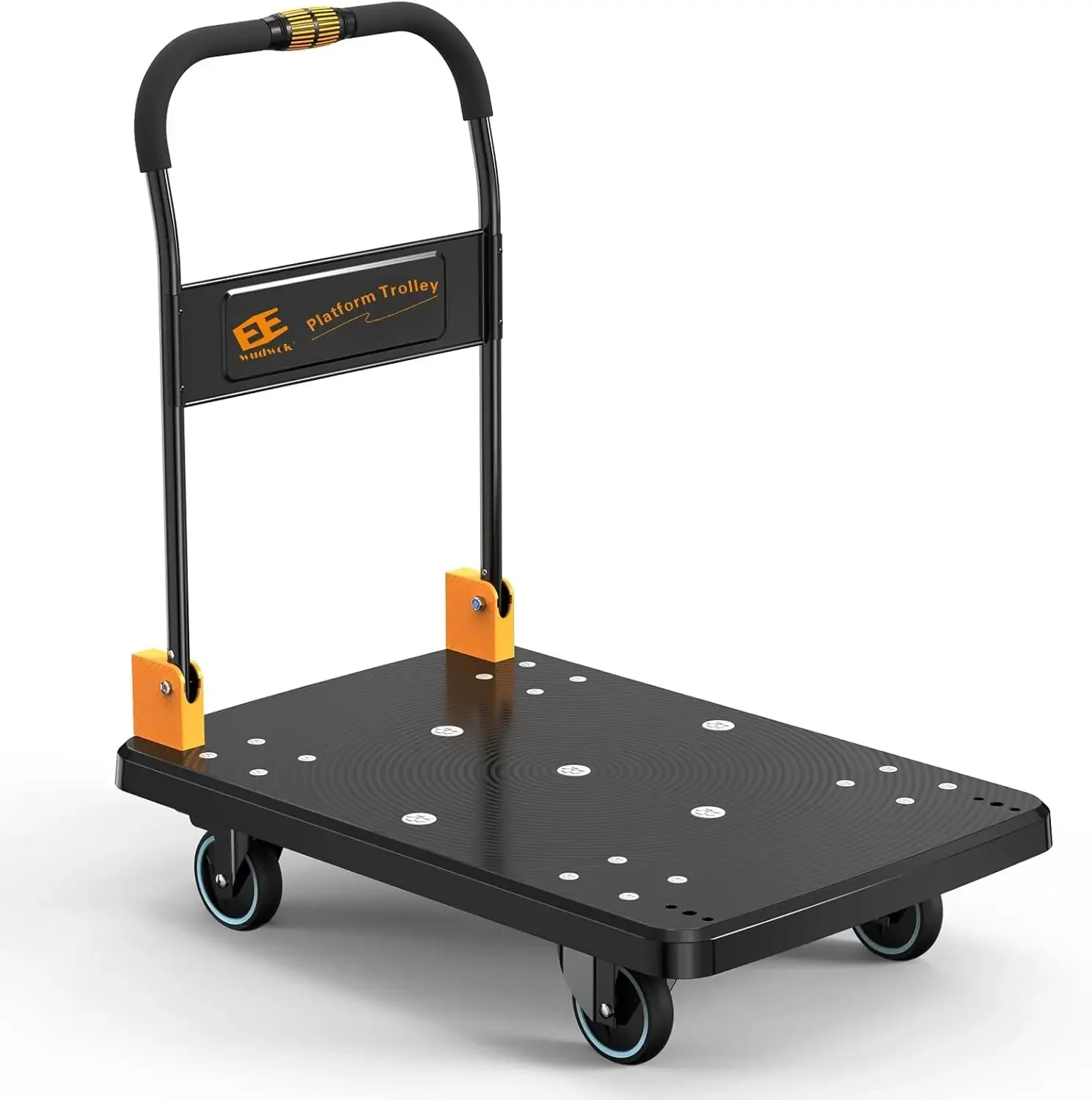 Platform Truck Push Cart with 770 Lbs Capacity, Silent Wheels, One-Handed Folding, Large Flat Hand Truck Trolley for Moving Shop