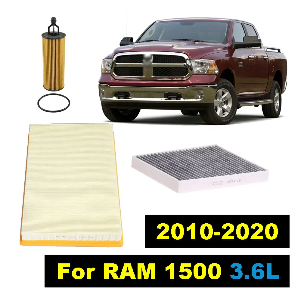 

3pcs Filter Set For DODGE Ram 1500 DS/DJ 3.6L 2010-2020 Pickup Engine A/C Cabin Air Oil Filter Car Parts 53032404AB 68191349AA