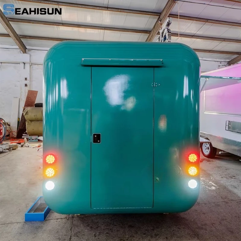 عربة طعام القهوة المدمجة المخصصة، حل عمل مصمم، مشروبات الوجبات السريعة، مقطورة الآيس كريم، المطبخ المحمول #4