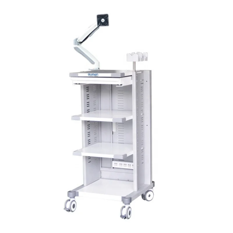 custom.Mobile Medical Equipment Casters Cart  4-Layers Trolley Cart Hospital ENT Cystoscopy Laparoscopy Endoscopy Camera Sys