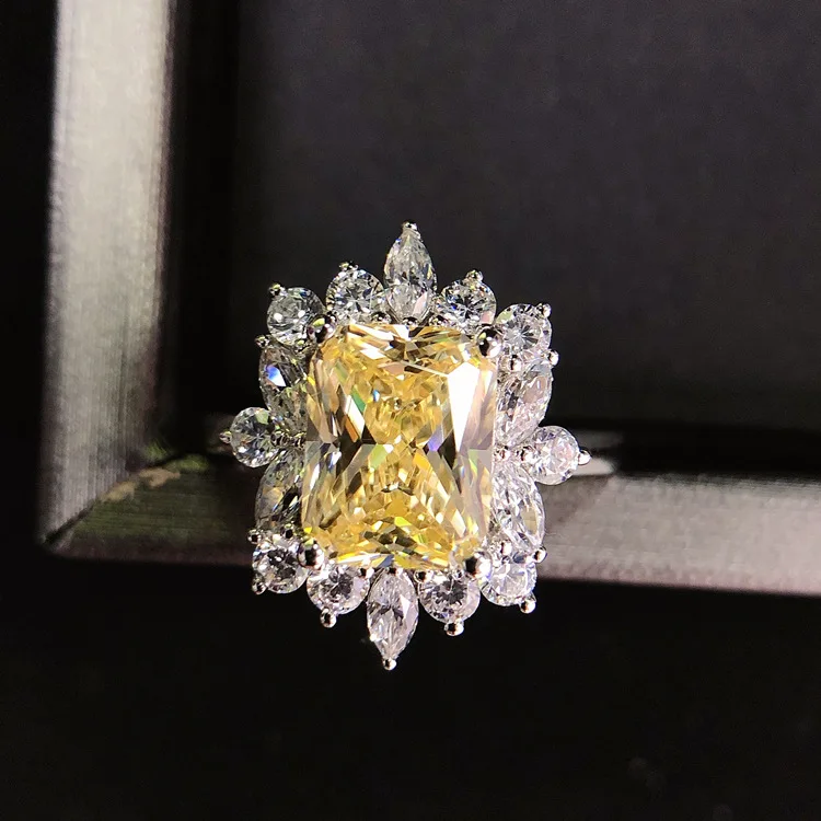 

PT950 platinum diamond ring for women 3 carats yellow diamond sapphire ring platinum real diamond ring for girlfriend