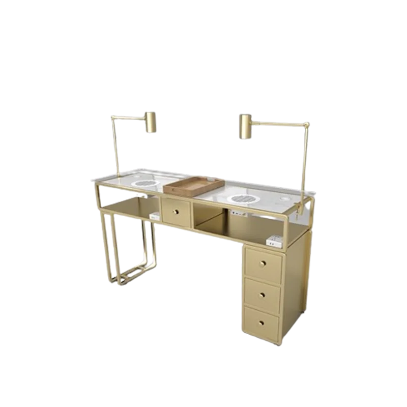 Professional Nail Table Exquisite Commercial Reception Corner Table Design Dressing Mesas De Manicuria Salon Furniture CY50NT