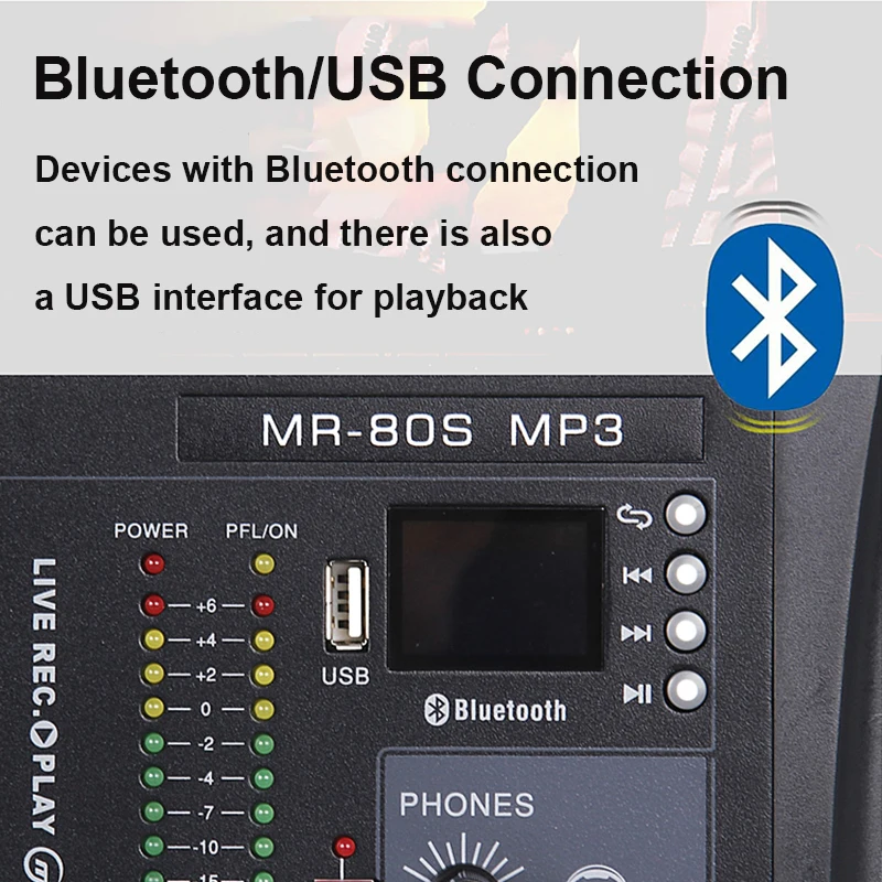 Sound Mixer Professional 8 Channels Mixing Console Bluetooth Board USB Reverb For PC Stage Audio Studio DJ Controller Podcast