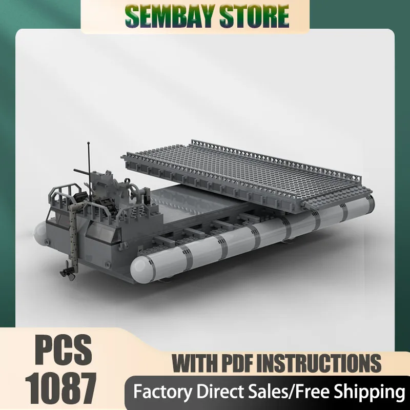 

City Street View Moc Building Bricks Modular Bridge Erecting Machine Model Technology Blocks Christmas DIY Toy Construction Gift