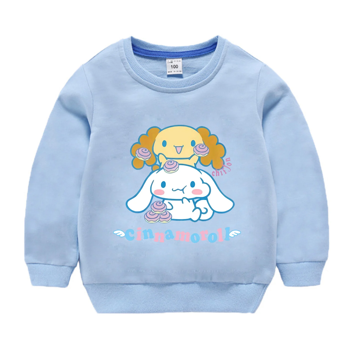 Sanrio Cinnamoroll Thin Hoodie for Children Kawaii Anime Clothing for Girl Boys Cute Trendy Hoodies Baby Clothes Sweatshirt Tops