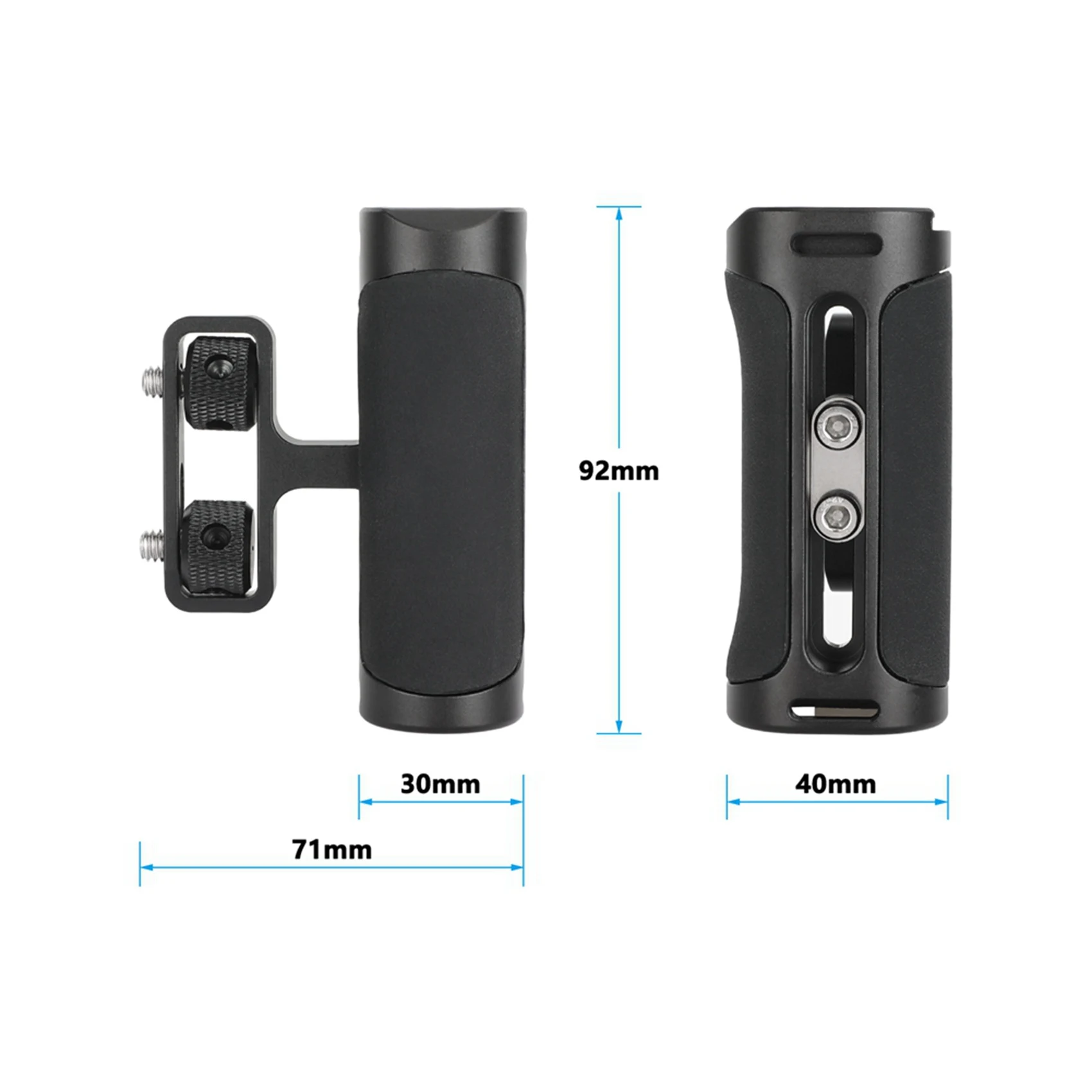 Picture 6: ABKN-2X Universal Side Handle Grip With Dual 1/4 In-20 Screw Mount For Left Right-Hand For Monitoe Camera Cage Handle Grip