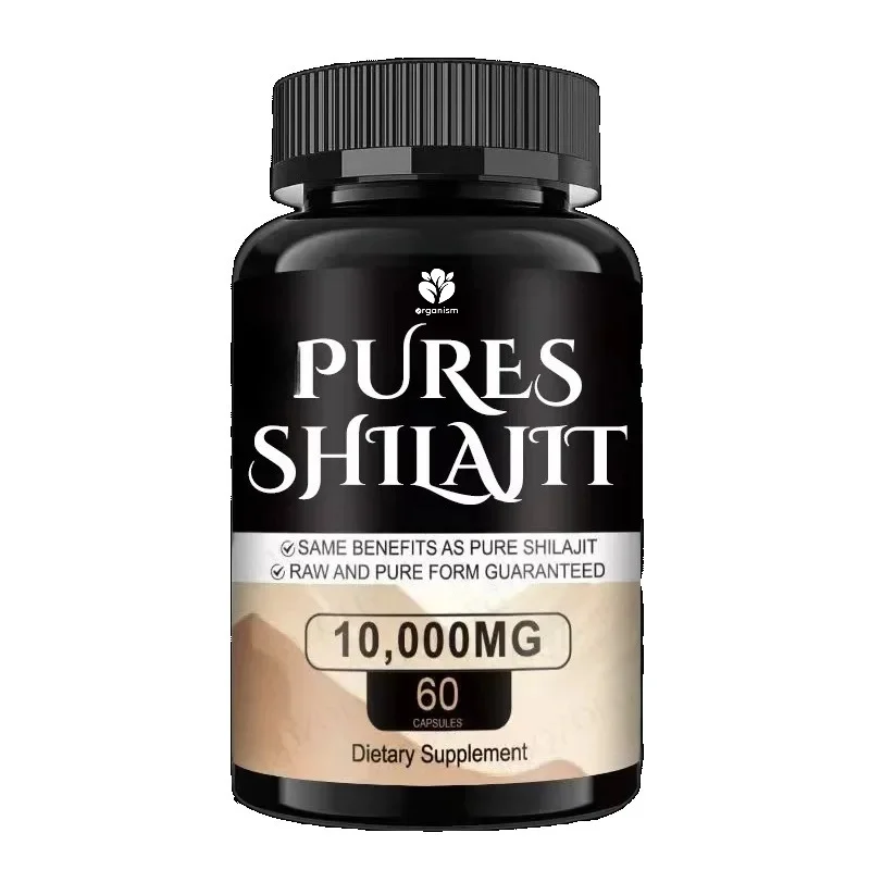 Pure Himalayan Shilajit 1000mg capsules contain fulvic acid and trace minerals, enhancing energy and immune health
